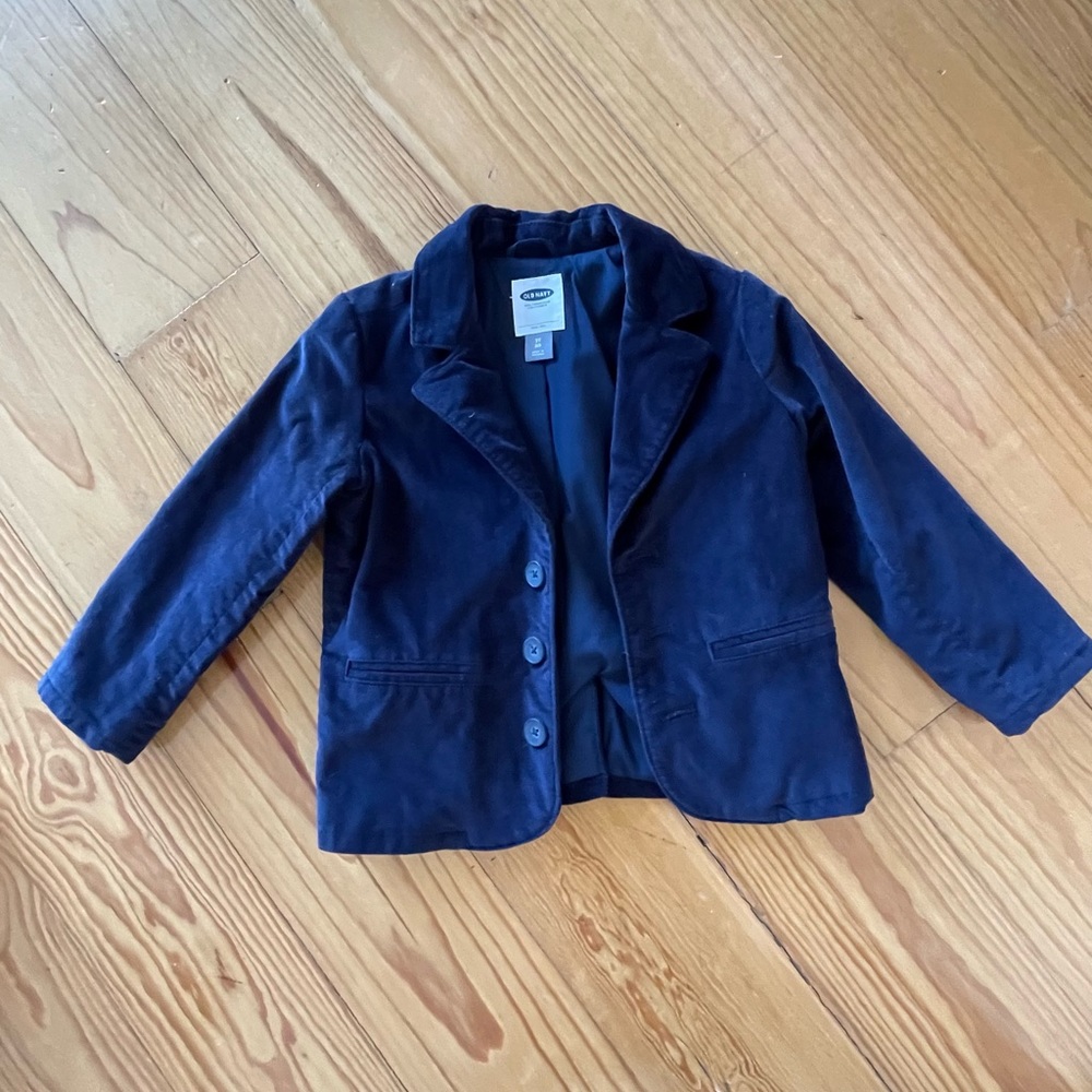 Old navy velvet navy boys blazer